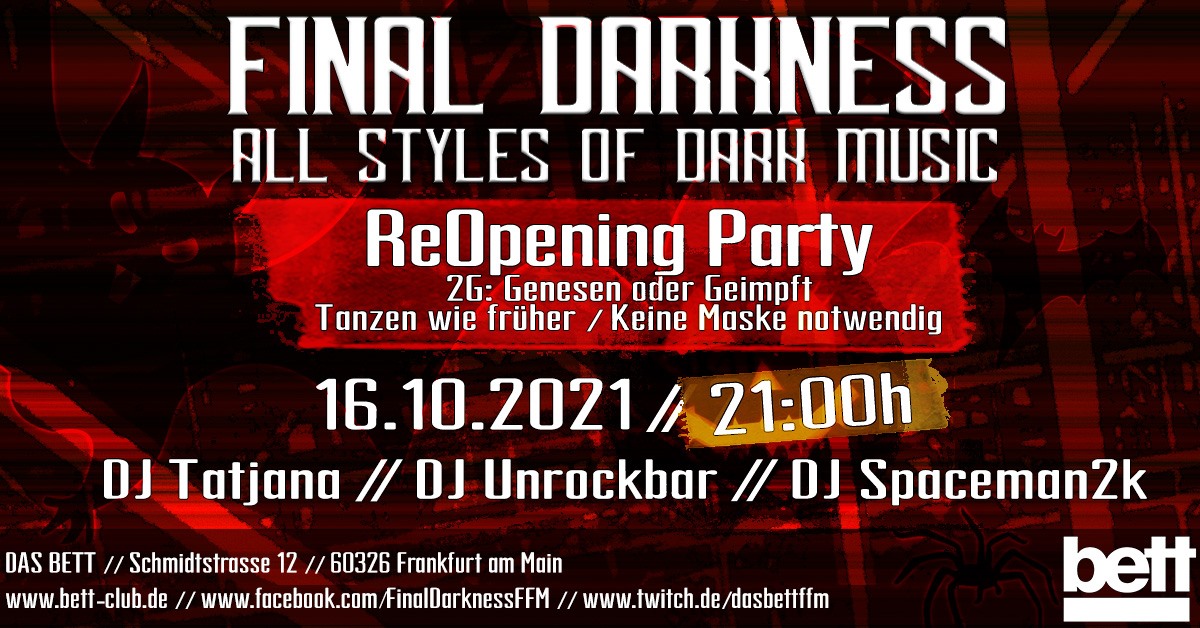 FINAL DARKNESS Live in Concert: IN STRICT CONFIDENCE & SUICIDE COMMANDO
