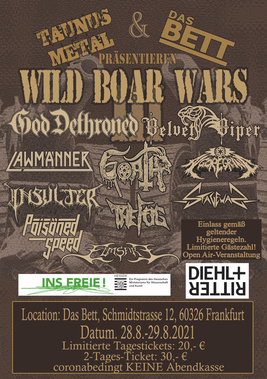 WILD BOAR WARS III mit Velvet Viper, Goath, The Fog, Insulter & Law Männer